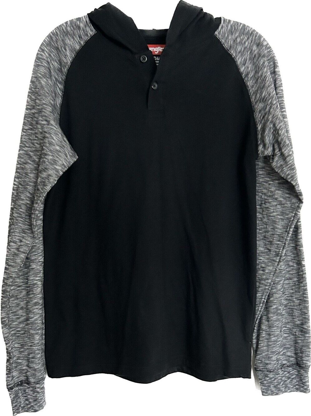 Wrangler Boys Black/Heather Gray Lightweight Hoodie T-Shirt 14-16 XL